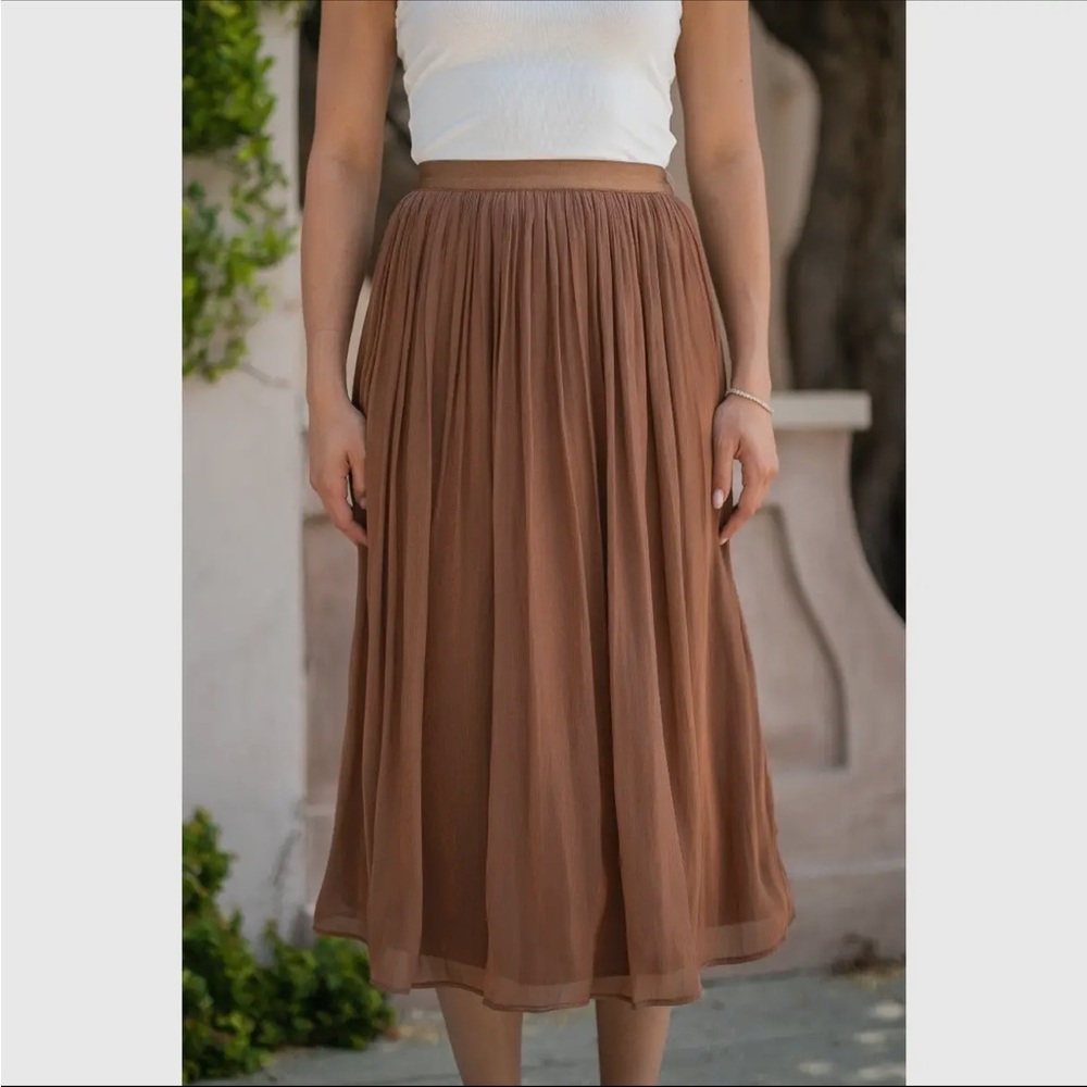 Chic Tan A-Line Skirt